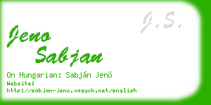 jeno sabjan business card